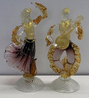 Pair of Murano Glass Figures.