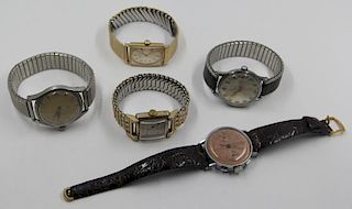 JEWELRY. Grouping of 5 Men's Watches.