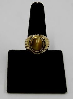 JEWELRY. 18kt Gold and Tiger's Eye Ring.