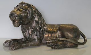 Large Decorative Silver Lion.