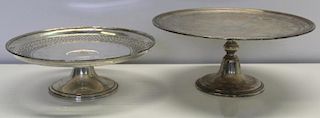 STERLING. Two Tiffany & Co. Pedestal Cake Plates.