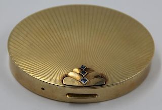JEWELRY. Vintage Tiffany & Co. 14kt Gold Compact.