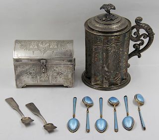 SILVER. Assorted Grouping of Russian Silver.