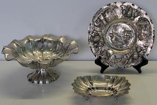 SILVER. Grouping of Assorted Continental Silver.