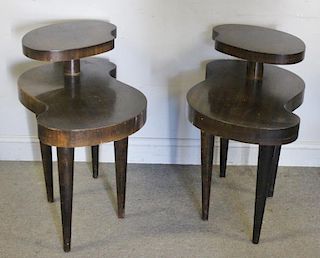 Midcentury Pair of Cloud Form End Tables.