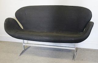 Midcentury Arne Jacobsen Swan Loveseat / Sofa.