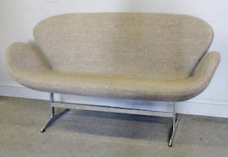 Midcentury Arne Jacobsen Swan Loveseat / Sofa.