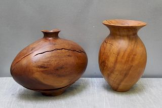 Lot of Holzapfel; Applewoods Turned Wood Vases.