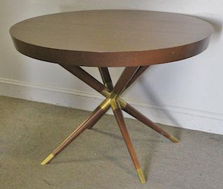 Midcentury Italian Dining Table with Brass Accents