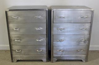 Pair of Industrial Style Dressers / Tall Chests.