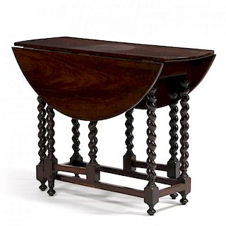 William and Mary Style Rosewood Gateleg Table