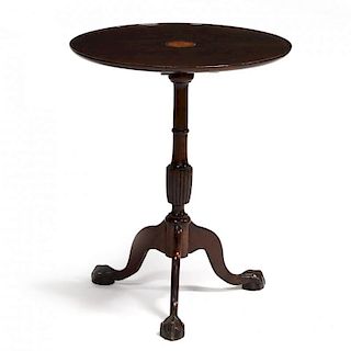 Chippendale Style Inlaid Tilt Top Tea Table