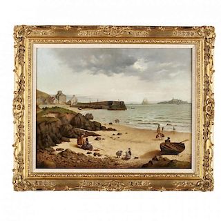 John Myles (British, fl. 1850-1873), Along the Seashore