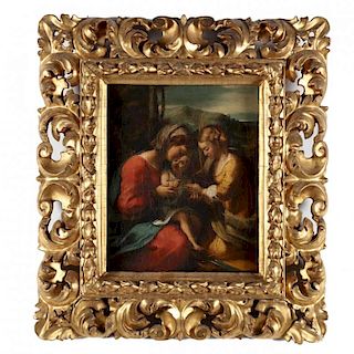Italian Old Master Painting of the Madonna and Child with Saint Catherine