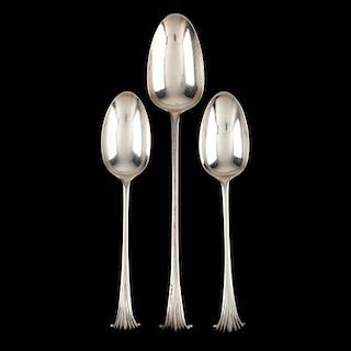 Three 18th Century Onslow Pattern Spoons