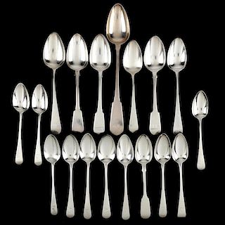 Large Collection of Georgian Silver Spoons