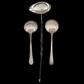 Three 18th Century English Silver Ladles