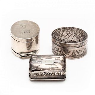 Three Georgian Silver Boxes