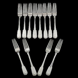 Set of Twelve Scottish Georgian Silver Forks