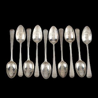Assembled Set of Georgian Silver Tea Spoons