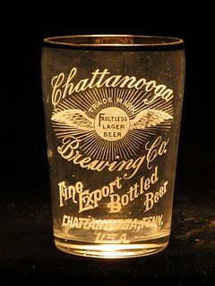 1899 Fine Export Bottled Beer 3¾ Inch Etched Drinking Glass, Chattanooga, Tennessee