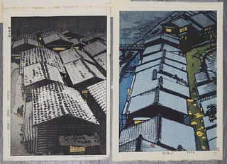 (2) SHIRO KASAMATSU (Japan, 1898-1991) Woodblock