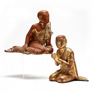 Two Southeast Asian Carved and Lacquered Deities