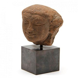 Southeast Asian Carved Stone Head