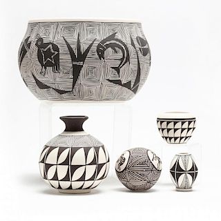Five Acoma Pottery Objects