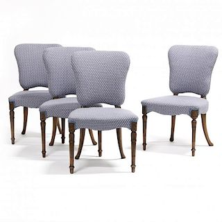 Set of Four Transitional Over-Upholstered Chairs