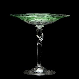 Steuben, Threaded Compote by Frederick Carder