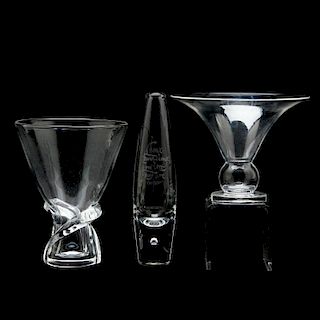 Steuben, Three Crystal Vases