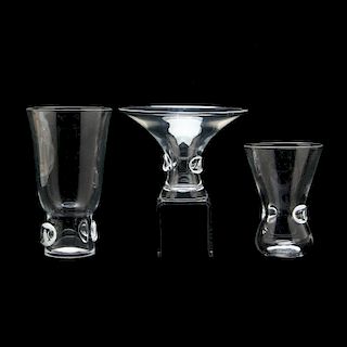 Steuben, Three Crystal Vases