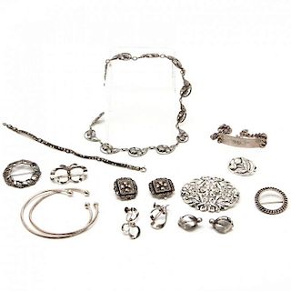 A Group of Sterling Silver Jewelry