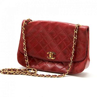Vintage Quilted Leather Flap Bag, Chanel