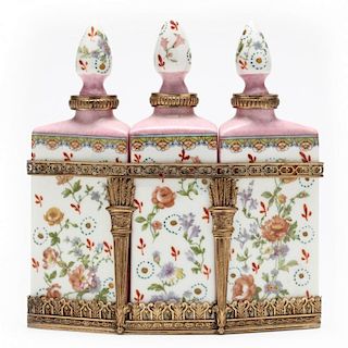 French Porcelain Perfume Bottle Set