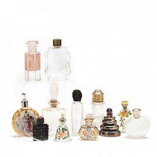 Twelve Vintage Miniature Perfume Bottles