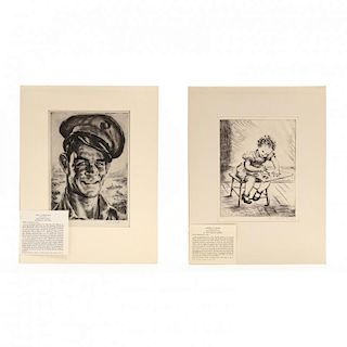 Two Figural Etchings - Hoffman and Murphy