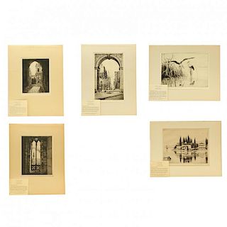 Carmen Bonanno (American, 1901-?), Five Intaglio Prints