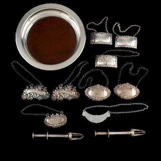 Group of Silver and Pewter Bar Accessories