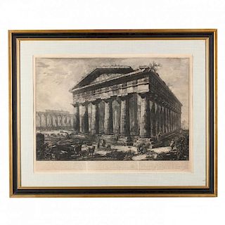 Giovanni Battista Piranesi (Italian, 1720-1778), <i>View of the Temple of Neptune</i>