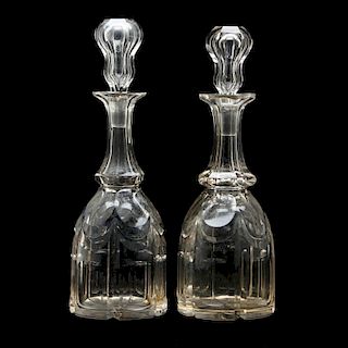 Pair of Antique Cut Glass Decanters