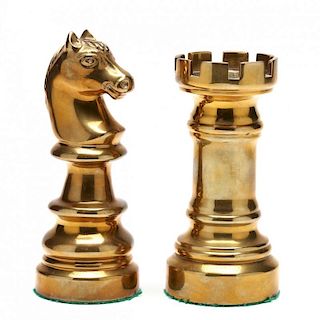 Sarreid, Two Brass Chess Pieces