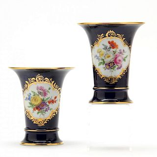 Pair of Meissen Porcelain Vases