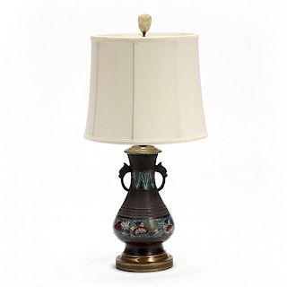 Chinese Champleve Table Lamp