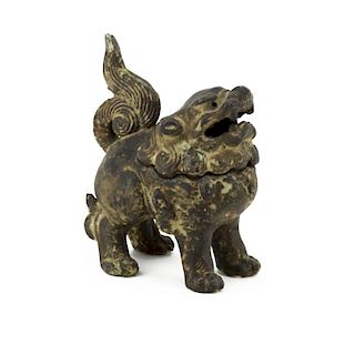 Chinese Possibly Qing Dynasty Bronze Censer In The Form Of  A Buddhist Lion.