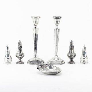 Grouping of Seven (7)  Sterling Silver Tabletop Items