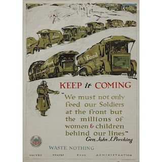 George Illian, American (1894-1932) Original 1918 World War I "Keep it Coming"