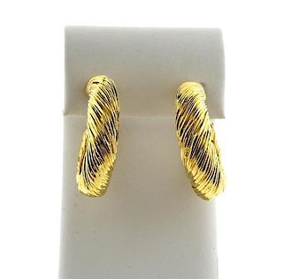 Kutchinsky 18k Brushed Gold Large Hoop Earrings