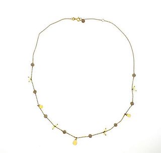 18k Gold Multi Color Gemstone Briolette Necklace